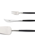 Cutipol Goa black matt stainless steel finish, black resin handles, and minimalist design for a luxurious dining experience - 3 pcs dessert server set