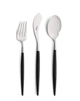 Cutipol Goa black matt stainless steel finish, black resin handles, and minimalist design for a luxurious dining experience - 3pc server set