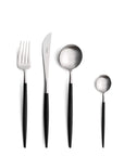 Cutipol Goa black matt stainless steel finish, black resin handles, and minimalist design for a luxurious dining experience - 4pc set