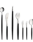 Cutipol Goa black matt stainless steel finish, black resin handles, and minimalist design for a luxurious dining experience - 9pc sets