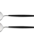 Cutipol Goa black matt stainless steel finish, black resin handles, and minimalist design for a luxurious dining experience - 2pc salad server set