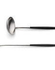 Cutipol Goa black matt stainless steel finish, black resin handles, and minimalist design for a luxurious dining experience - 2pc spoon server set