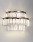 Charles Collection suspension lamp by Italamp featuring gold nickel finish, satin glass elements, and leather accents, epitomising Italian luxury lighting design. A Charles wall sconce on a white background.