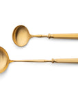 Cutipol Piccadilly Cutlery collection featuring round, ergonomic lines, for elegant dining experiences - 2 pcs salad servers in matt gold finish