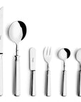 Cutipol Piccadilly Cutlery collection featuring round, ergonomic lines, for elegant dining experiences - 6 pcs in polished stainless steel finish