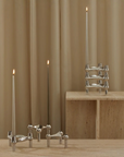 Nagel Candle Holder Black Chrome 3 pack
