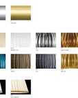 Glass, metal and fabric colour tech sheet for the Sylcom Teodoa table lamp