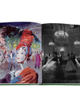 Assouline Bals: legendary costume balls of the twentieth century coffee table book displaying The Artwork about Well plumed ladies in 1937 by Fashion illustrator Rene Bouet-Willaumez on a white back ground available at Spacio India for luxury home decor accessories collection of Fashion Coffee Table Books.