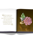 Assouline Boghossian: Expertise Craftsmanship Innovation coffee table book displaying photo of Boghossian Pink & Green Diamonds Ring on white background at Spacio India for luxury home decor collection of Jewellery Coffee Table Books.