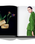 Assouline Buccellati: A Century of Timeless Beauty coffee table book displaying diamond bangles & Model wearing earings on a white background at Spacio India for luxury home decor collection of Jewellery Coffee Table Books.