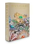 Side look of Assouline Bvlgari: Beyond Time coffee table book on white back ground at Spacio India for luxury home decor collection of Jewellery Coffee Table Books.