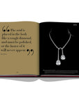 Assouline Cartier: The Impossible Collection coffee table book displaying Tiger Tears Necklace with Quote on white back ground available at Spacio India for luxury home decor collection of Ultimate & Jewellery Coffee Table Books.