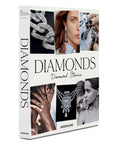 Side look of Assouline Diamonds: Diamonds Stories coffee table book on a white back ground available at Spacio India for luxury home decor collection of Jewellery Coffee Table Books.