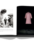 Assouline Dior by Marc Bohan coffee table book displaying photo of Jacqueline Kennedy Onassis - Former First Lady of the United States wearing Dior's Pink Dress in 1961 on a white back ground available at Spacio India for luxury home decor collection of Fashion Coffee Table Books.