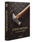 Side look of Assouline Louis Vuitton Manufactures coffee table book on white background at Spacio India for luxury home decor collection of Fashion Coffee Table Books.