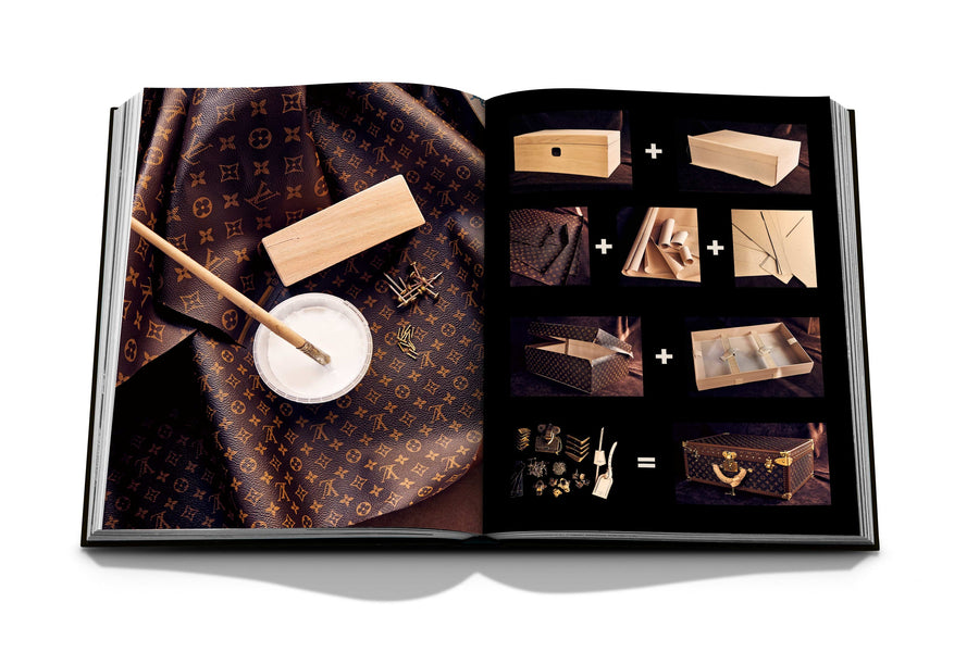 Assouline Louis Vuitton Manufactures coffee table book making process of Box on white background at Spacio India for luxury home decor collection of Fashion Coffee Table Books.