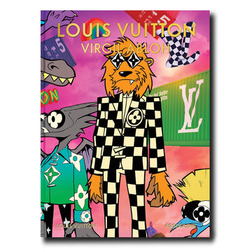 Front cover of Assouline Louis Vuitton: Virgil Abloh (Classic Cartoon Cover) coffee table book on on white back ground available at Spacio India for luxury home decor collection of Fashion Coffee Table Books.