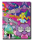 Back Cover of Assouline Louis Vuitton: Virgil Abloh Classic Cartoon Cover coffee table book on a white back ground available at Spacio India for luxury home decor accessories collection of Fashion Coffee Table Books.
