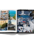 Assouline Italian Chic coffee table book displaying photos of places & Ponza Island from Italy on a white back ground available at Spacio India for luxury home decor accessories collection of Travel Coffee Table Books.