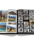 Assouline Polo Heritage Coffee Table Book displaying small photos Polo games on a white back ground available at Spacio India for luxury home decor accessories collection of Sports Coffee Table Books.