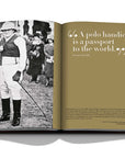 Assouline Polo Heritage Coffee Table Book displaying Photo of Winston Churchill on a white back ground available at Spacio India for luxury home decor accessories collection of Sports Coffee Table Books.
