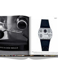 Assouline Coffee Table Book The Impossible Collection of Watches photo of Richard Mille watch & details on a white back ground available at Spacio India for luxury home decor accessories collection of Ultimate Coffee Table Books.