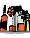 Assouline Coffee Table Book The Impossible Collection of Whiskey page displaying a photo of silhouettes of wine bottles on a white back ground available at Spacio India for luxury home decor accessories collection of Ultimate Coffee Table Books.