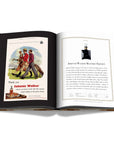 Assouline Coffee Table Book The Impossible Collection of Whiskey page displaying a photo of Johnny Walker 1930s Scotch Whiskey Poster on a white back ground available at Spacio India for luxury home decor accessories collection of Ultimate Coffee Table Books.