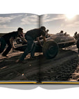 Assouline The Race of Gentlemen coffee table book displaying photo of the celebration of American hot rod culture on a white back ground available at Spacio India for luxury home decor accessories collection of Sports Coffee Table Books.