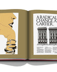 Assouline Cipullo: Making Jewelry Modern coffee table book displaying photo of Cartier building sketches & a lady wearing bracelets illustrations on a coffee table available at Spacio India for luxury home decor collection of Jewellery Coffee Table Books.