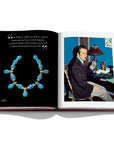 Assouline Cipullo: Making Jewelry Modern coffee table book displaying photo of a piece Aldo designed for Tiffany & Co, circa 1967 and Aldo Cipullo during that time on a white back ground available at Spacio India for luxury home decor collection of Jewellery Coffee Table Books.