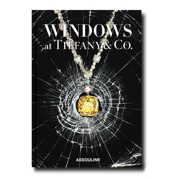 Front cover of Assouline Windows At Tiffany & Co (Icon Edition) coffee table book on coffee available at Spacio India for luxury home decor collection of  Jewellery Coffee Table Books.
