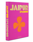 Side look of Assouline Jaipur Splendor coffee table book on a white back ground available at Spacio India for luxury home decor accessories collection of Travel Coffee Table Books.