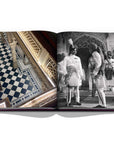 Assouline Jaipur Splendor coffee table book displaying photo of Late His Highness Maharaja Jaipur Rajasthan India 1940s in Jaipur in the private quarters of the City Palace on a white back ground available at Spacio India for luxury home decor accessories collection of Travel Coffee Table Books.