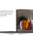 Assouline Jaipur Splendor coffee table book displaying photo of Women wearing Rajasthani traditional outfit in Jaipur on a white back ground available at Spacio India for luxury home decor accessories collection of Travel Coffee Table Books.