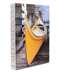 Side Look of Assouline Venetian Chic coffee table book on a white back ground available at Spacio India for luxury home decor accessories collection of Travel Coffee Table Books.