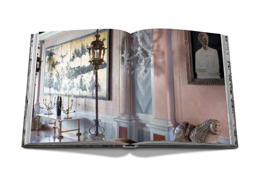 Assouline Venetian Chic coffee table book page picturing Baroque Interior space on a white back ground available at Spacio India for luxury home decor accessories collection of Travel Coffee Table Books.