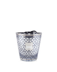 Baobab Gentlemen Candle Max 16, a luxury scented candle with rum and saffron fragrance, encased in platinum and ultramarine glass, available at Spacio India.