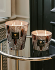 Baobab Panya Candle Max 10 - Handcrafted luxury candle with an intricate African print, available at Spacio India for a refined home ambiance.