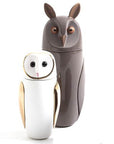 Two Bosa Barns The Owls from the Bosa collection standing next to each other on a white surface.