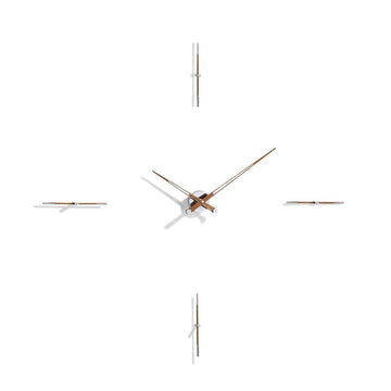 A Clock Nomon Merlin 4 G Walnut MEDG040N by Nomon featuring four different clocks on a white background.