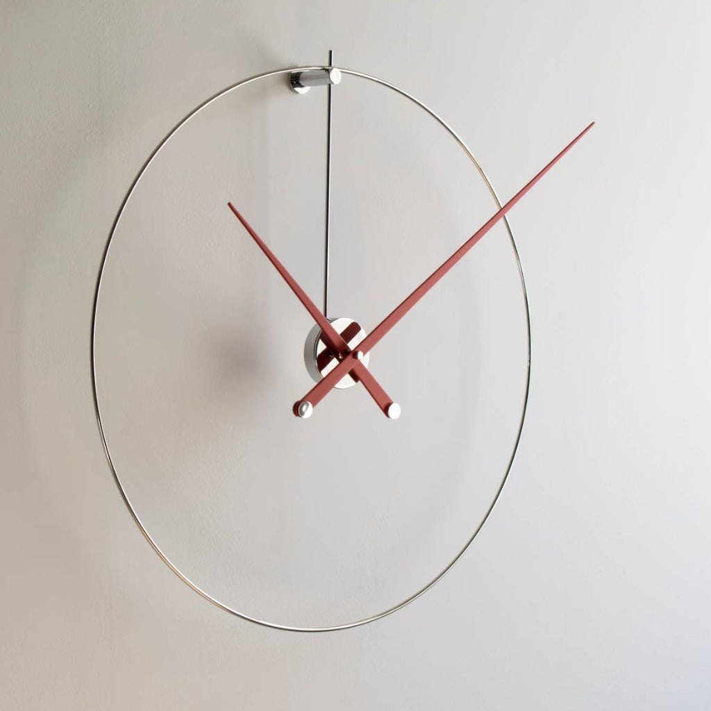 New Anda Laquered Arms Red Wall Clock by Nomon | Spacio