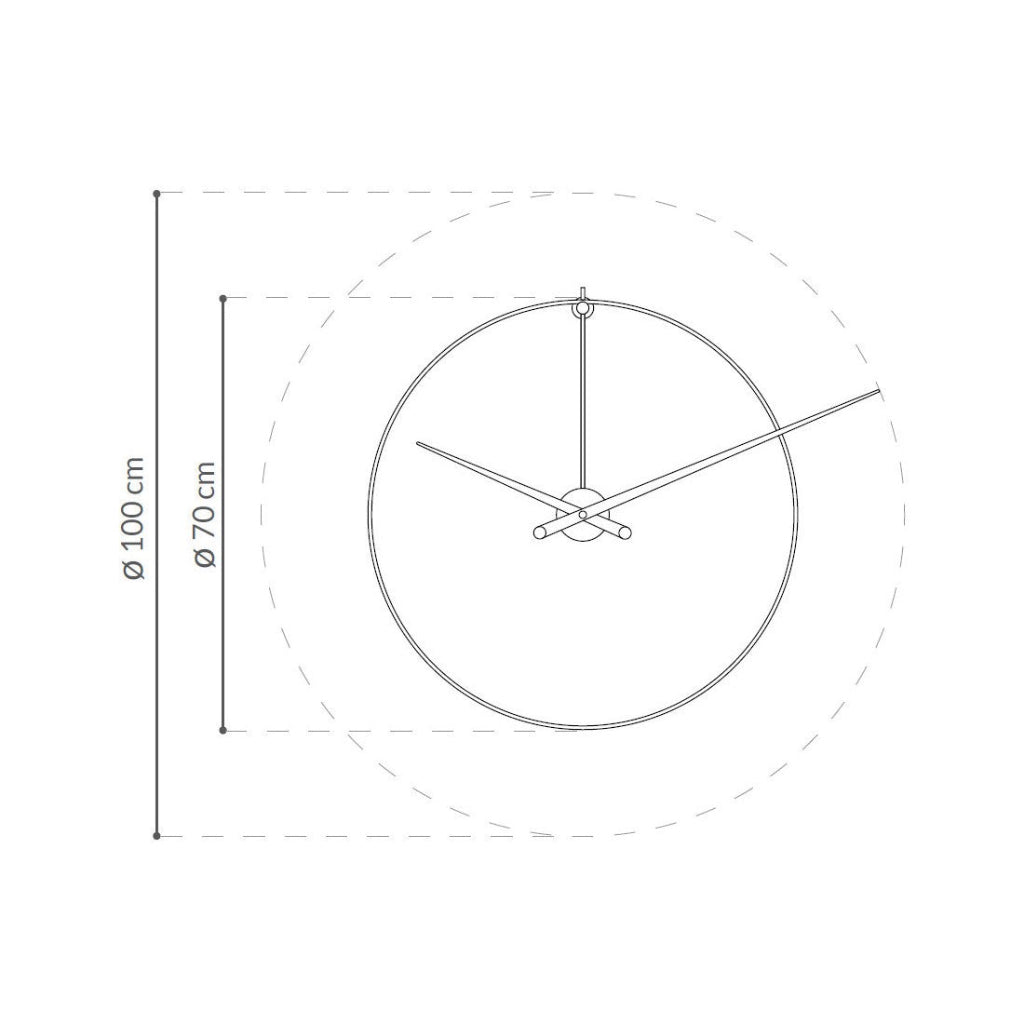 New Anda Laquered Arms Red Wall Clock by Nomon | Spacio