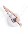 Modern wall clock with wooden design on a white background