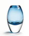 Henry Dean Jerzy Large Ink Vase in blue glass – luxury Belgian glass decor available at Spacio India for modern homes and artistic styling