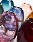 Collection of colourful Henry Dean glass vases from Belgium, including the Jerzy Large Ink Vase – discover premium glass decor at Spacio India