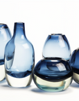 Belgian Henry Dean blue-toned glass vases, including Jerzy Large Ink Vase – elegant European glassware available at Spacio India retail stores and online