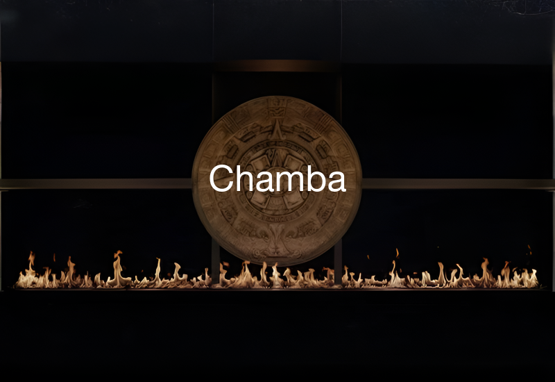 Luxury indoor and outdoor fireplaces in Chamba by Spacio including water vapour, LED, bioethanol and gas fireplaces