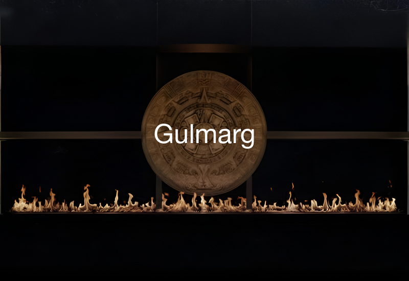 Luxury indoor and outdoor fireplaces in Gulmarg by Spacio including water vapour, LED, bioethanol and gas fireplaces
