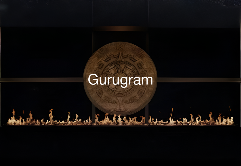 Luxury indoor and outdoor fireplaces in Gurugram by Spacio including water vapour, LED, bioethanol and gas fireplaces